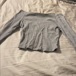 Grey off the shoulder long sleeve
